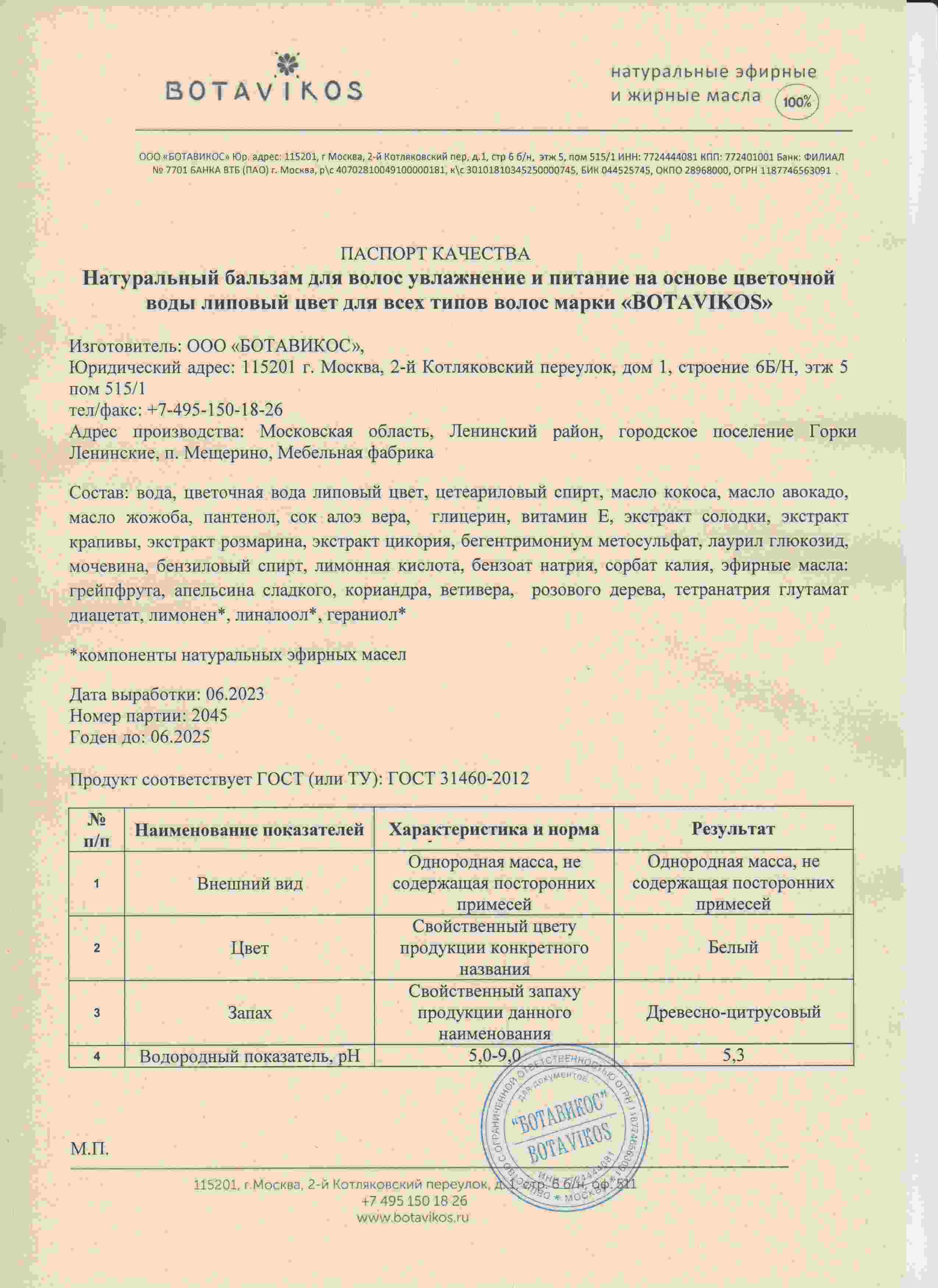 Паспорт №062023